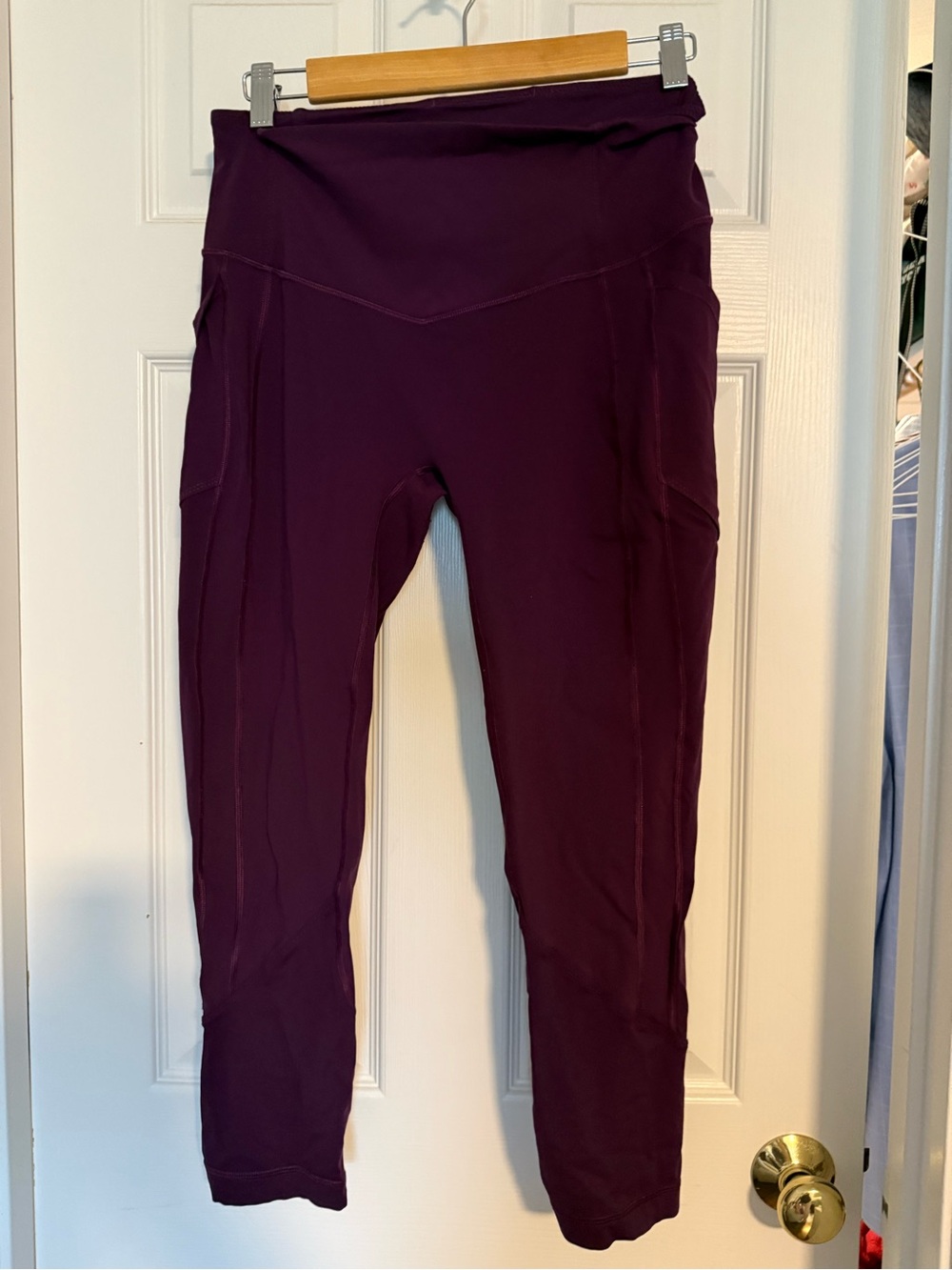 Lululemon All the Right Places Crop II leggings in Darkest Magenta size 10